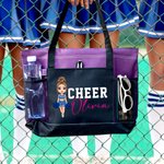 Personalizada de dibujos animados Cheerleading Chica de diseño grande Oxford Bolsa de asas con el nombre de Graduación Cumpleaños de Regalo para Cheerleaders Niñas