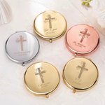 Miroir de maquillage compact avec texte gravé Set de 2 miroirs d'anniversaire et de mariage Cadeau de Noël pour femmes chrétiennes