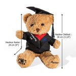 Ours en Peluche Personnalisé avec Nom et Badge d’École Cadeau de Fin d’Études pour Amis Cadeau Fin d’Études pour Amis Maternelle ou Université