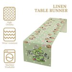 Personalized Polka Dot Bunny Ears 2-7 Face Photos Table Runner with Initial Easter Dining Decor Gift for Kids Family
