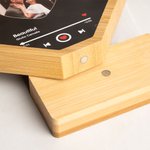 Personalized Rhombic Wooden Magnetic Music Player Design Photo Frame with Name and Base Anniversary Birthday Gift for Couples Family