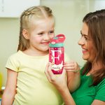 Botella de agua personalizada de 475 ml anticaídas y a prueba de fugas con popote de silicona animales y nombre regalo de cumpleaños para niños