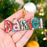 Personalizado Santa Hat Bell Christmas Tree Name Ornament Nursery Christmas Tree Decor Gift for Kids Family