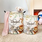 Panier à linge imperméable à grande capacité pour les animaux de la jungle avec poignée Cadeau d'anniversaire pour garçons filles