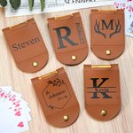 Personalisierte Minimalismus Initial Name Portable Leder Cribbage Board Game Set mit 4 Pegs Reisen Camping Zubehör Geburtstag Geschenk für Familie