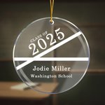 Personalised Simple Line Class of 2025 Round Acrylic Hanging Ornament with Name School and Date Graduation Class Party Supplies Gift for Graduates