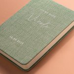 Tela personalizzata Copertina in lino A6 128 pagine Diario dei voti con nome e data Set di 2 Regalo di fidanzamento per la cerimonia nuziale per la coppia di sposi