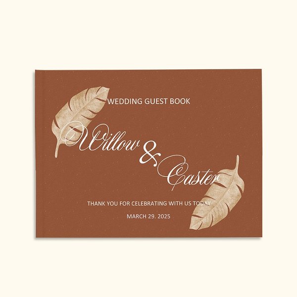 Gepersonaliseerd Boho Rustiek Huwelijksgastenboek Verjaardagsalbum Huwelijksherinnering Verlovingscadeau voor bruid en bruidegom