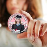 Distintivo personalizzato con foto della classe 2025 con anno e testo, set di 5 regali di laurea per laureati