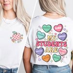 Personalisierte Apfel Herz Süßigkeiten Form tägliche Motivation T-Shirt Sweatshirt mit Namen Wertschätzung Lehrer Tag Geschenk für Lehrer Schule Personal