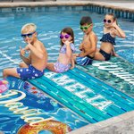 Personalized Swimming Pool Background Name Quick Dry Oversized Microfiber Beach Towel Summer Travel Essential Holiday Birthday Gift for Family Friends