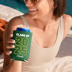 Personalized Multicolor 12oz-16oz Beer Can Sleeve Hugger Cooler with Name Set of 12 Class of 2025 Graduation Party Gift for Graduates