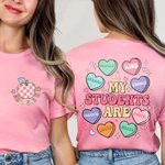 Personalisierte Apfel Herz Süßigkeiten Form tägliche Motivation T-Shirt Sweatshirt mit Namen Wertschätzung Lehrer Tag Geschenk für Lehrer Schule Personal