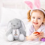 Jouet Lapin en Peluche Personnalisé avec Nom et Année Cadeau Anniversaire Pâques pour Enfant