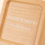 Álbum de fotos de acordeón de madera personalizado con texto caja de recuerdos para aniversario cumpleaños o regalo para familia o amigos