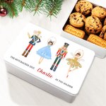 Personalised Cute Nutcracker Food Grade Metal Biscuit Tin Box with Year and Name Christmas Gift for Family