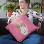 Personalized Multi-colour 1-12 Birth Flowers Pillow Cover with Names Housewarming Mother's Day Gift for Mom Grandma