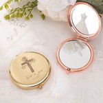 Miroir de maquillage compact avec texte gravé Set de 2 miroirs d'anniversaire et de mariage Cadeau de Noël pour femmes chrétiennes