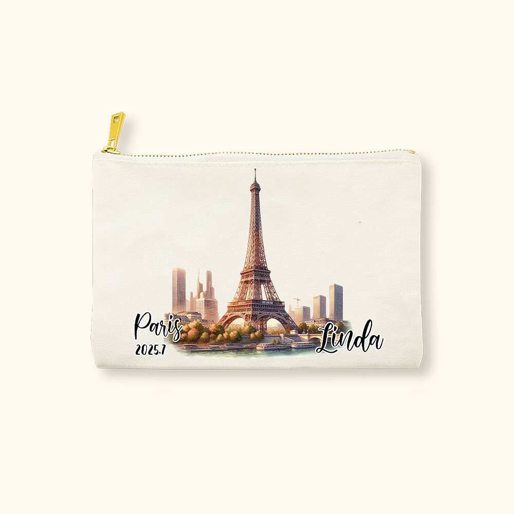 Trousse de maquillage aquarelle personnalisée avec nom Anniversaire Cadeau de Noël pour les femmes