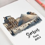 Personalised Watercolour Landmark Leather A5 Notebook with Name Travel Journal Accessories Gift for Travel Lovers