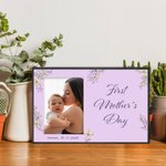 Personalized First Mother's Day Photo Frame with Text Home Decoration Birthday Baby Shower Gift for New Mom Family