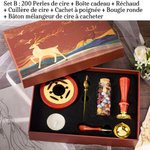 Tampon de Cire Vintage Personnalisé avec Design de Logo Gravé Cachet à Poignée Unique ou Set à Choix Cadeau Mariage Anniversaire pour Nouveaux Mariés