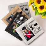 Personalised Graduation Leather Photo Frame with School inforamtion and Map Graduation Memorial Gift for Class of 2025 Graduates