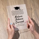 Luce notturna a LED personalizzata con base in legno Classe del 2025 Regalo di laurea per laureati