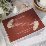 Personalized Boho Rustic Wedding Guest Book Anniversary Album Wedding Keepsake Engagement Gift for Bride Groom
