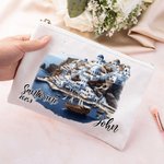 Gepersonaliseerd aquarel landmark make-up tasje met naam Verjaardag Kerstcadeau voor vrouwen