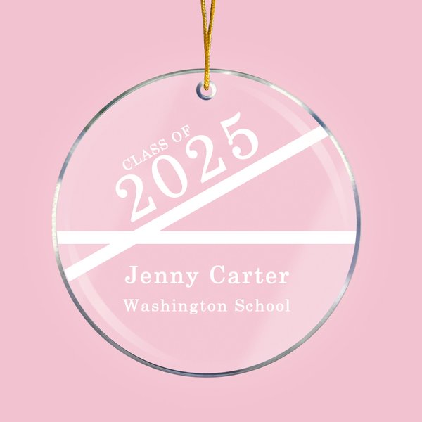 Personalisierte einfache Linie Klasse von 2025 Runde Acryl hängenden Ornament mit Namen Schule und Datum Graduierung Klasse Party Supplies Geschenk für Absolventen