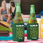 Personalized Multicolor 12oz-16oz Beer Can Sleeve Hugger Cooler with Name Set of 12 Class of 2025 Graduation Party Gift for Graduates