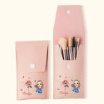 Personalized Zodiac Birth Flower Name Makeup Brush Bag with 8 Pcs Makeup Brushes Travel Essentials Birthday Graduation Gift for Graduates Women