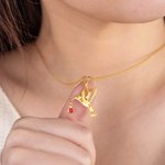 Collar Colibrí Personalizado con Piedra de Nacimiento Joya de Pájaro Regalo de Cumpleaños Aniversario Día de la Madre para Mujer
