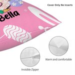 Personalisierte Eierschale Cartoon Charakter Hasenohren anfängliche weiche Wurf Kissenbezug mit Namen Ostern Party Dekor Geburtstag Urlaub Geschenk für Kinder