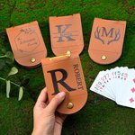 Personalisierte Minimalismus Initial Name Portable Leder Cribbage Board Game Set mit 4 Pegs Reisen Camping Zubehör Geburtstag Geschenk für Familie