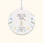 Personalized Happy First Mother's Day Cute Animal Ceramic Ornament with Name and Year Mother's Day Gift for Woman