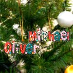 Personalizado Santa Hat Bell Christmas Tree Name Ornament Nursery Christmas Tree Decor Gift for Kids Family