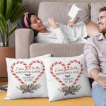 Personalizzato Love You to the North Pole & Back Throw Pillow Cover Candy Cane Natale Home Decor Regalo di Natale per la famiglia coppia