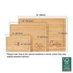 Personalisierte Gravierte Blätter Name FSC Bambus Charcuterie Schneidebrett mit Saft Rille Housewarming Hochzeit Geschenk für Familie Freund