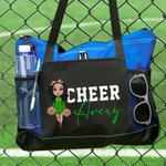 Personalizada de dibujos animados Cheerleading Chica de diseño grande Oxford Bolsa de asas con el nombre de Graduación Cumpleaños de Regalo para Cheerleaders Niñas
