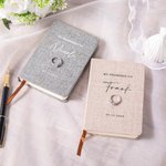 Tela personalizzata Copertina in lino A6 128 pagine Diario dei voti con nome e data Set di 2 Regalo di fidanzamento per la cerimonia nuziale per la coppia di sposi