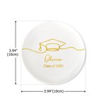 Personalisierte Graduation Cap Keramik Trinket Schmuck Schale mit Namen und Text Klasse von 2025 Graduierung Geschenk für Frauen Absolventen