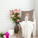 Personalized Multi-colour 1-12 Birth Flowers Pillow Cover with Names Housewarming Mother's Day Gift for Mom Grandma