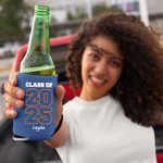 Personalized Multicolor 12oz-16oz Beer Can Sleeve Hugger Cooler with Name Set of 12 Class of 2025 Graduation Party Gift for Graduates