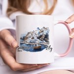 Tazza personalizzata in ceramica da 11 oz con nome e cognome Regalo di Natale per gli amanti dei viaggi