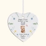 Ornement en céramique en forme de coeur avec nom et année Cadeau de fête des mères pour femme