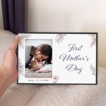 Personalized First Mother's Day Photo Frame with Text Home Decoration Birthday Baby Shower Gift for New Mom Family