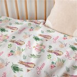 Gepersonaliseerde Schattige Bunny Zachte Deken met Naam Baby Shower Ontvangstcadeau voor Pasgeborene