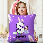 Personalisierte Eierschale Cartoon Charakter Hasenohren anfängliche weiche Wurf Kissenbezug mit Namen Ostern Party Dekor Geburtstag Urlaub Geschenk für Kinder
